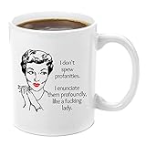 I Don't Spew Profanities I Enunciate Them | Premium Coffee Mug Gift Set - Boss Lady, Funny Gift for Women, Girl, Gag, Novelty, Pronunciate, Mom, Sister, Aunt, Profanity, Best, Perfect, Good, Great