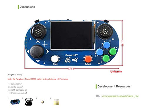 Electronic Components Semiconductors Development Kits Boards Game Hat For Raspberry Pi Make Your Own Classic Game Console 3 5inch Ips Screen Business Industrial Electrical Equipment Supplies