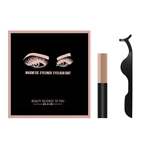 Magnetic Eyeliner and Lashes Magnetic Eyelashes Kit,5D Fake Long Eyelashes No Glue,Women girl Makeup Lash Enhancers & Primers,False Lashes 3 pairs with Tweezers (N10)