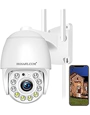 Security Camera Wireless Outdoor, HOSAFE WiFi Camera Surveillance for Home Security Camera System, 2-Way Audio, Floodlight, PTZ, Motion Detection Auto Tracking, 1080P Night Vision, Waterproof, SD Card Slot