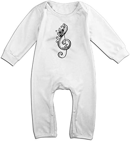 Boy &amp; Girl Infants Musik Vibe Guitar Long Sleeve Romper Jumpsuit 6 M White