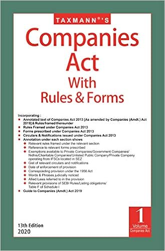 Taxmann's Companies Act with Rules & Forms (Set of 2 Volumes)(13th Edition 2020)