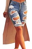 Dokotoo Womens Casual Denim Destroyed Bermuda Shorts Jeans