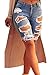 Dokotoo Womens Casual Denim Destroyed Bermuda Shorts Jeans Medium Blue
