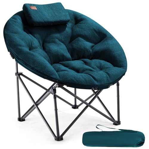 EVER ADVANCED Luxus Moonchair XXL Campingstuhl Faltbar 150KG Belastbar Rund