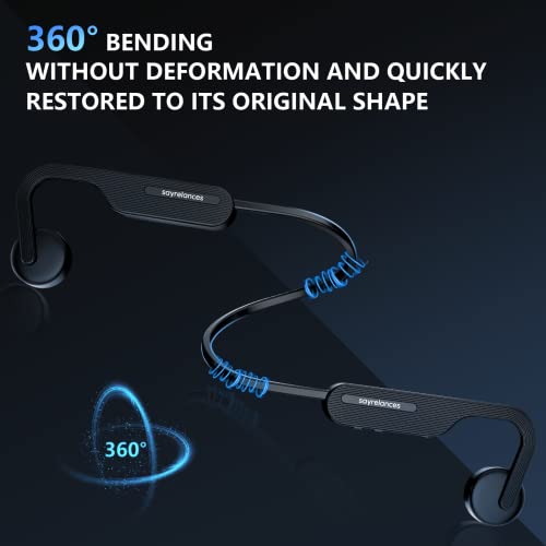 Sayrelances Bone Conduction Headphones, OpenEar Bluetooth Sport Headphones, Builtin Mic