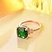 Madeone 18K Rose Gold Plating Luxury Square Emerald Green Gemstone Excellent Cut Cubic Zirconia CZ Wedding Engagement Ring for Women with Box Packing Size 6-10 (6)
