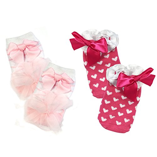 Bowbear Baby Argyle Leg Warmers and Mary Jane Socks, Hearts and Bows