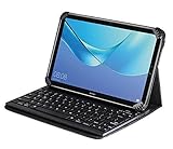 Navitech Folding Leather Folio Case Cover & Stand with Removable Bluetooth Keyboard Compatible with The 10