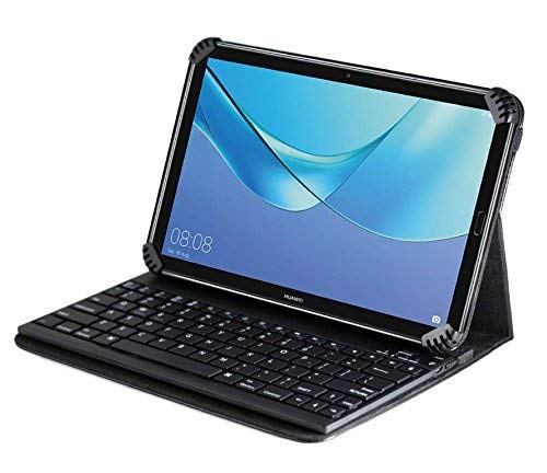 Navitech Folding Leather Folio Case Cover & Stand with Removable Bluetooth Keyboard Compatible with The 10