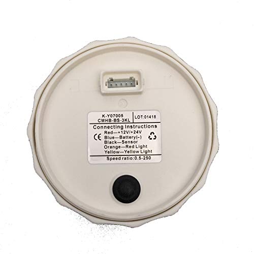 KUS Waterdichte Toerenteller RPM 0-3000 Met Uurmeter 85mm 12V/24V Zwart