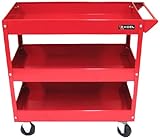 Excel TC301A-Red 3-Tray Rolling Metal Tool Cart, Red
