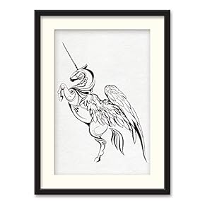 Black Paper Framed Canvas Wall Art for Living Room, Bedroom Black and White Beasts Canvas Prints for Home Decoration Ready to Hanging - 23x31 inches