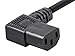 Monoprice 3ft 14AWG Right Angle Power Cord Cable w/ 3 Conductor PC Power Connector Socket (C13/5-15P) - Black