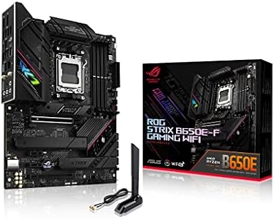 ROG STRIX B650E-F Gaming Wifi - Carte mère AMD Ryzen AM5 ATX (12 plus 2 phases d'alimentation, DDR5, 3 x M.2, PCIe 5.0, WiFi 6E, 2.5G LAN, USB 3.2 Gen 2x2 Type-C port, Aura Sync RGB)