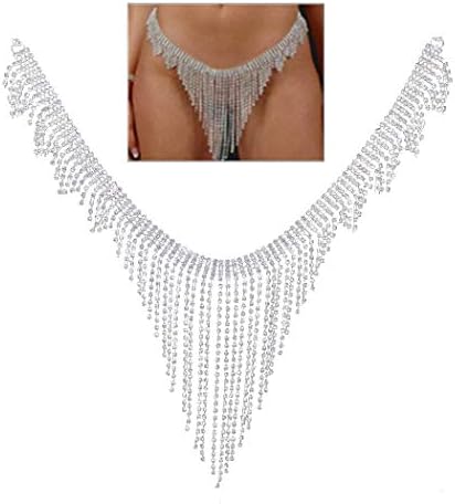 Raylans Women Rhinestone Body Jewelry Waist Chain Dance Belly Chain