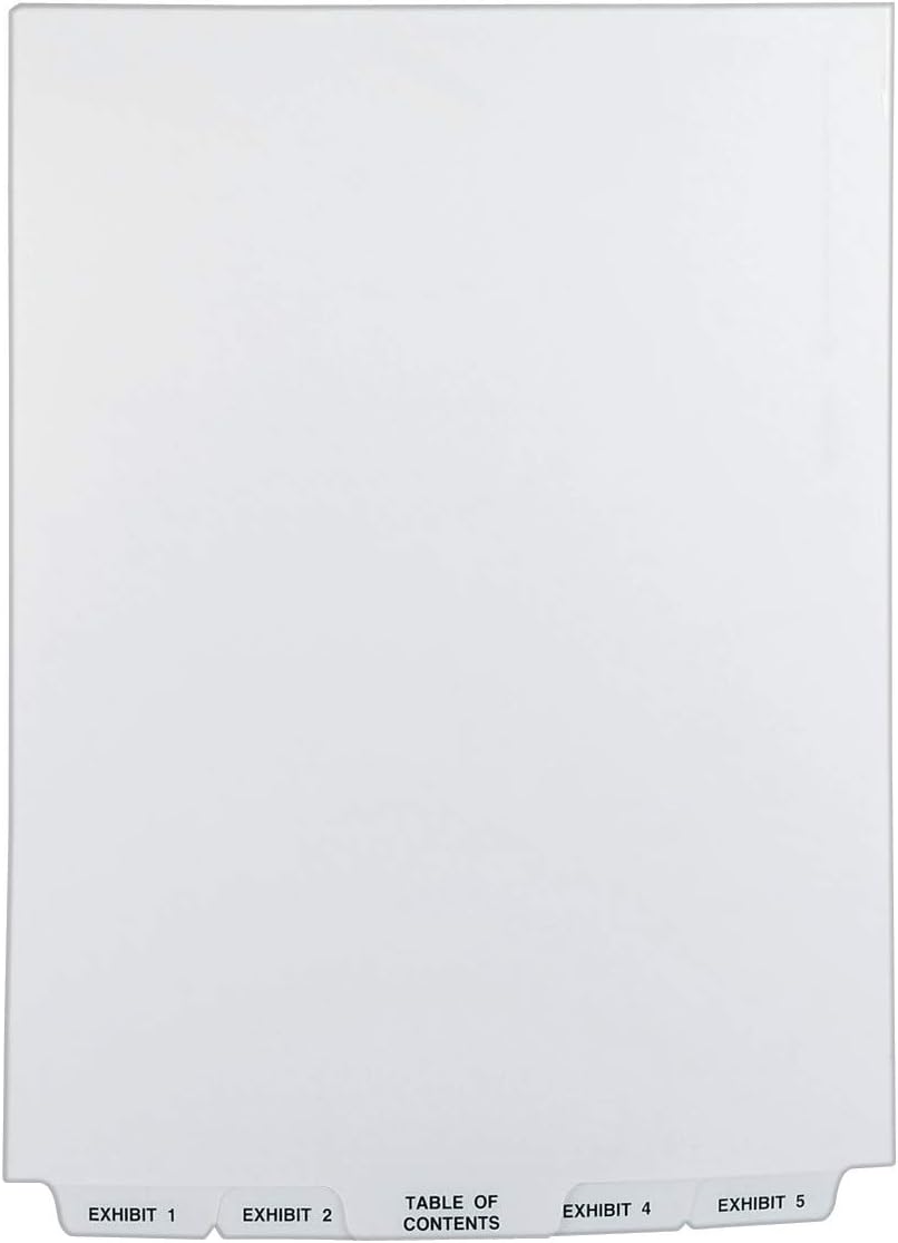 Avery Avery-Style Bottom Tab Dividers, 26-Tab, Legal Exhibit 1-25, 8.5 x11 Inches, White, 26 per Set (11378) : Binder Index Dividers : Office Products