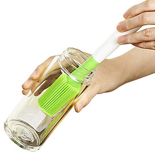Wecando Silicone Bottle Brush Cup Cleaning Brush Scrubber for Washing Glasses, Sport Bottles, Baby Bottles, Pitchers, Thermoses, Jars, Non-Stick Pot Pan Dish Bowl, Water Cups, Coffee Mugs