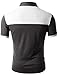 Doublju Mens back color blocked short sleeves polo shirts with pocket point