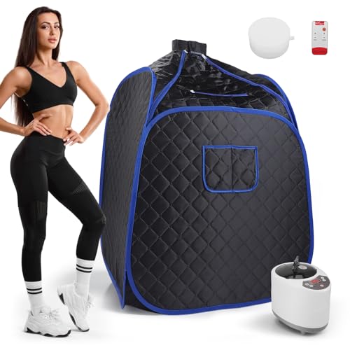 Portable Steam Sauna Home Spa Cabin with 2.6L Steam Generator, Remote Control and Timer for Detoxification, Pain Relief and Relaxation
