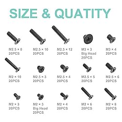 QTEATAK 300Pcs Black Laptop Notebook Computer