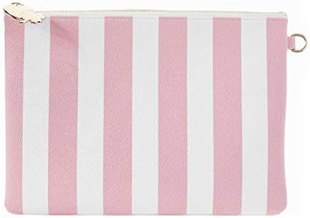 Stoney Clover Lane Womens Stripes Pouch Grey Stripes, Pink Stripes One Size