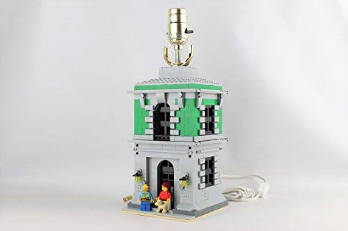 Green Kids Bedroom Lamp made of LEGO bricks City Town House theme