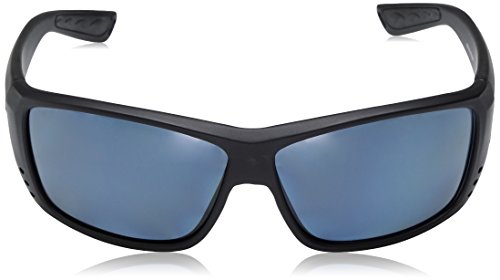 Costa del Mar Men's Cat Cay Polarized Iridium Rectangular Sunglasses, Blackout, 60.9 mm
