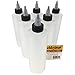 Hobbyland Squeeze Bottles - LDPE Plastic, Natural Cylinder, Black & Natural Twist Caps (8oz, 6 Bottles)