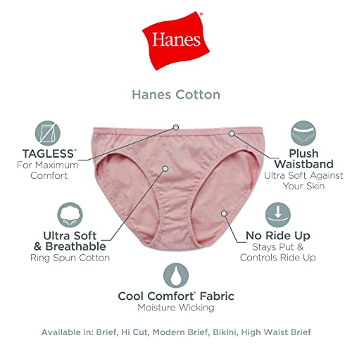 Hanes Women's Plus Size Panties Pack, Classic Cotton Brief Underwear
