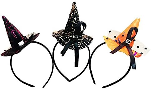Halloween Deal 3 Pcs, Colorful Witch Hat Headband Fashion Costume Dress up Accessories