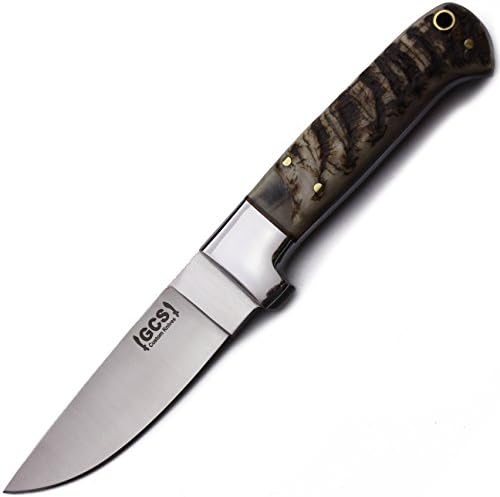 GCS Custom Handmade Coloured Bone &amp; Turquoise Handle D2 Tool Steel Knife &amp; Buffalo Hide Sheath GCS199