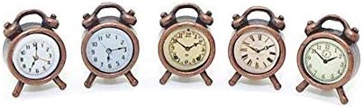 Ebeauty Delicate Mini Alarm Clock Educational Toys Dollhouse Miniature Accessories(Bronze)