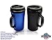 ThermoServ 2 Foam Insulated Coffee Mugs 34 oz (1) Blue & (1) Black