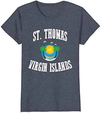 Womens St. Thomas Virgin Islands Destination Souviner T-Shirt Medium Heather Blue