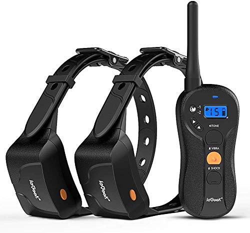 ieGeek Dog Training Collar for 2 Dogs, 1960ft Range Blind Operation Shock Collar with Beep, Vibration, Shock Training Modes, Rechargeable and Waterproof E-Collar for Small, Medium, Large Dogs