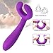 Silicone Double Head Vibrator- 3 in 1 Vibrating, Vagina and Clitoris Stimulation Massager, Anal Plug Prostate Stimulator with 7 Frequency Masturbation Sex Toys for Women Couples and Lesbian