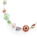 Chuvora Venetian Murano Glass Bead Multi-Colored Millefiori Flower Round Disc Necklace, 16-18 inches