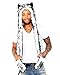 iHeartRaves Husky Animal Hood, Hat, Scarf and Paw Mittens Furry Hoodie (Black)
