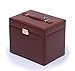 Kendal Brown Leather Jewelry Box CASE Storage Organizer with Travel CASE and Lock