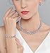 EVER FAITH Silver-Tone Round Cut Cubic Zirconia Tennis Necklace Bracelet Earrings Set Clear