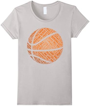 Womens BASKETBALL BALL T SHIRT Small Silver