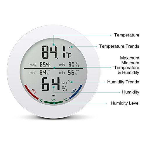 ORIA Digital Humidity Thermometer, Temperature Humidity Indoor, 2.5