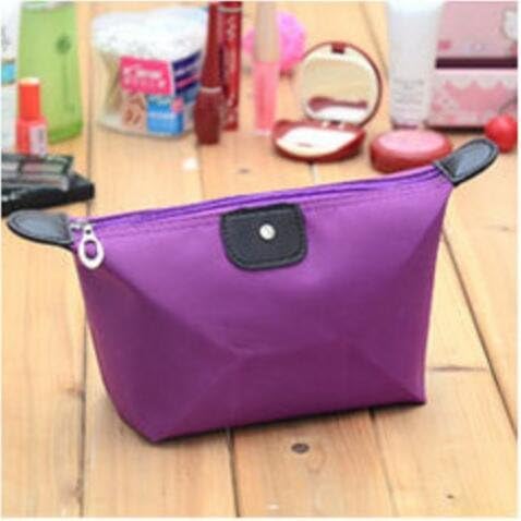 Travel Make Up Cosmetic Pouch Storage Holder Case Hand Bag Clutch Handbag Lady Casual Purse Multi Colors (Purple)