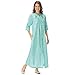 Women's Seersucker Embroidered Floral Lounger, Mint, Medium