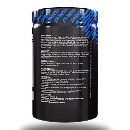 Dynatron Extreme Pré Treino Premium 630g - 25 Ativos, Alta Performance - Dynamo Labz (Morango com Kiwi)