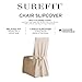Sure FIT Home Décor Scroll Long Dining Room Chair One Piece Slipcover, Relaxed Fit, Cotton/Polyester, Machine Washable, Dinning - Champagne Color
