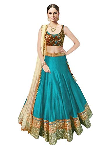 pramukh fashion women's semi-stitched lehenga choli(byuti sky)
