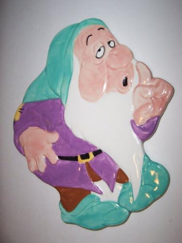 Vintage 90's Disney Snow White and the Seven Dwarfs Sleepy of the 7 Dwarfs Treasure Craft Ceramic Pot Holder and Wall Decoration