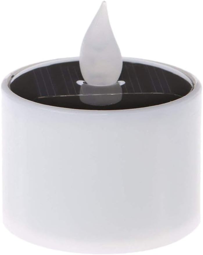 Solar Candle Light, Waterproof Flicker Flameless Floating Candle Light, Solar Tea Light for Festival (2Pcs)